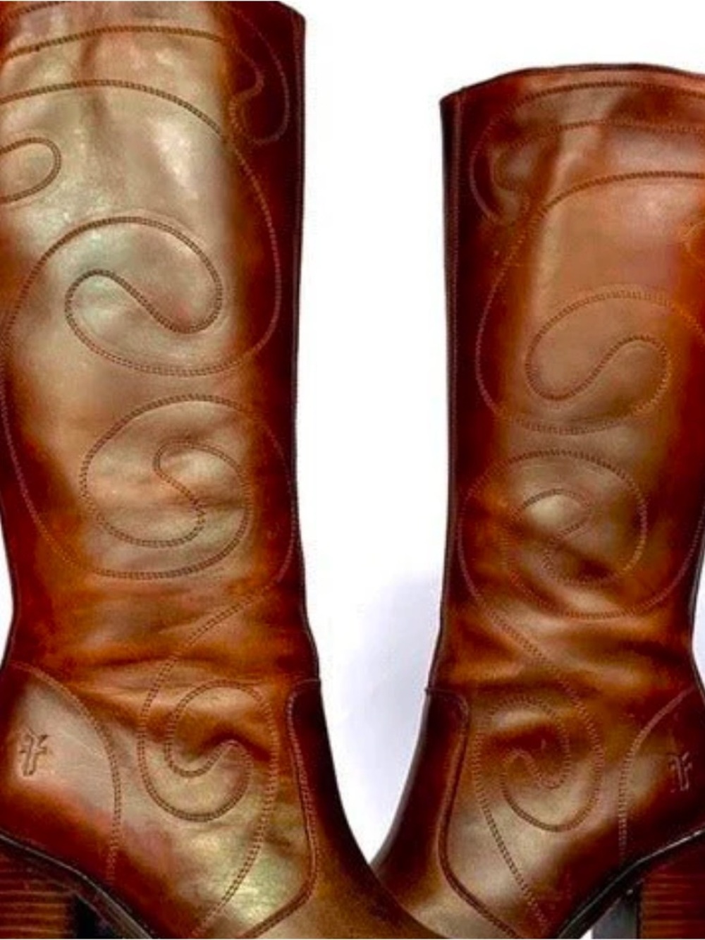 FRYE vintage Leather Embroidered Knee-High Boots